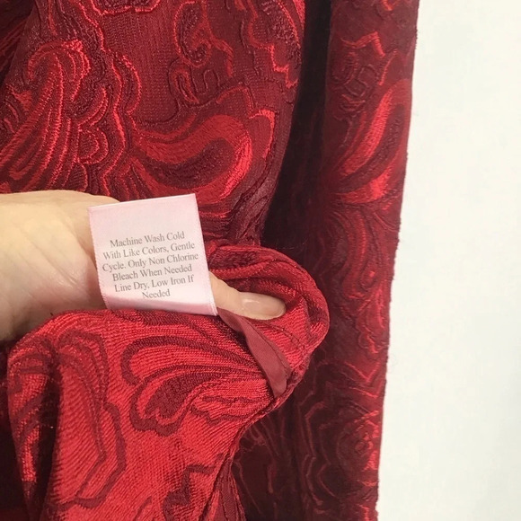 Coldwater Creek Women’s Damask Jacket/Top Opulent Rich Red PartyHoliday Size 1X - Picture 8 of 8